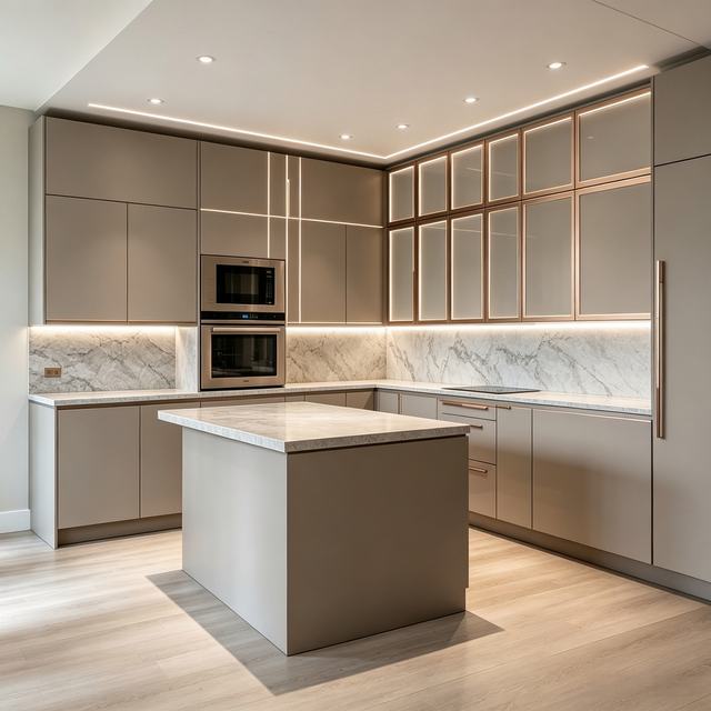 Luxury Custom Kitchen Cabinet With Kitchen Island