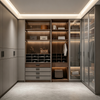 Full‑wall Integrated Walk‑in Closet Custom Wardrobe With Solid & Glass Display Cabinet