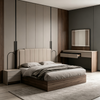 Complete Master Bedroom Custom Matching Wall Panel Bed Wardrobe Dressing Table Set