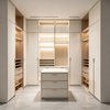 Symmetric Full‑wall Wardrobe Custom Closet With Central Open Storage Area