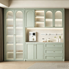 French Arched Fluted Glass Sideboard Bar Cabinet