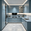 Light Luxury Gold‑Trim L‑shaped Custom Kitchen Cabinet French Premium Kitchen
