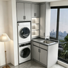 Modern L‑Shape Balcony Laundry Cabinet Washer‑dryer & Sink Combo