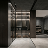 Minimalist Transparent Glass Walk‑in Closet