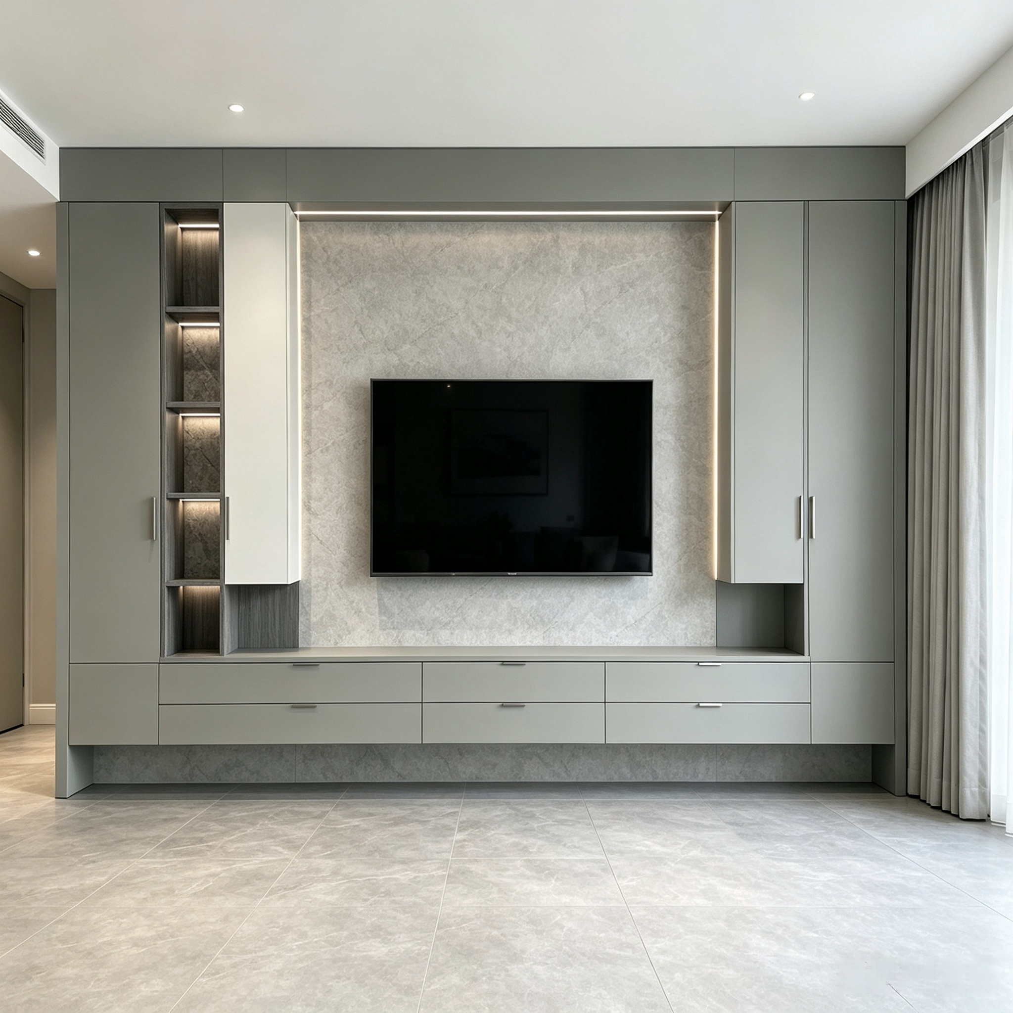 Floating Full‑wall TV Cabinet