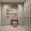 French‑Style Walk‑In Closet With Integrated Dressing Vanity
