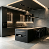 Modern Minimalist L‑Shape Kitchen Cabinet With Island Multi‑color Custom Kitchen