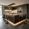 Integrated Kitchen Cabinet With Island Bar Custom Open‑plan Kitchen
