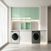 Custom Balcony Laundry Cabinet For Dual Machines