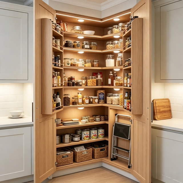 Corner Sideboard Pantry Cabinet Unlock Kitchen Corner Storage Potential