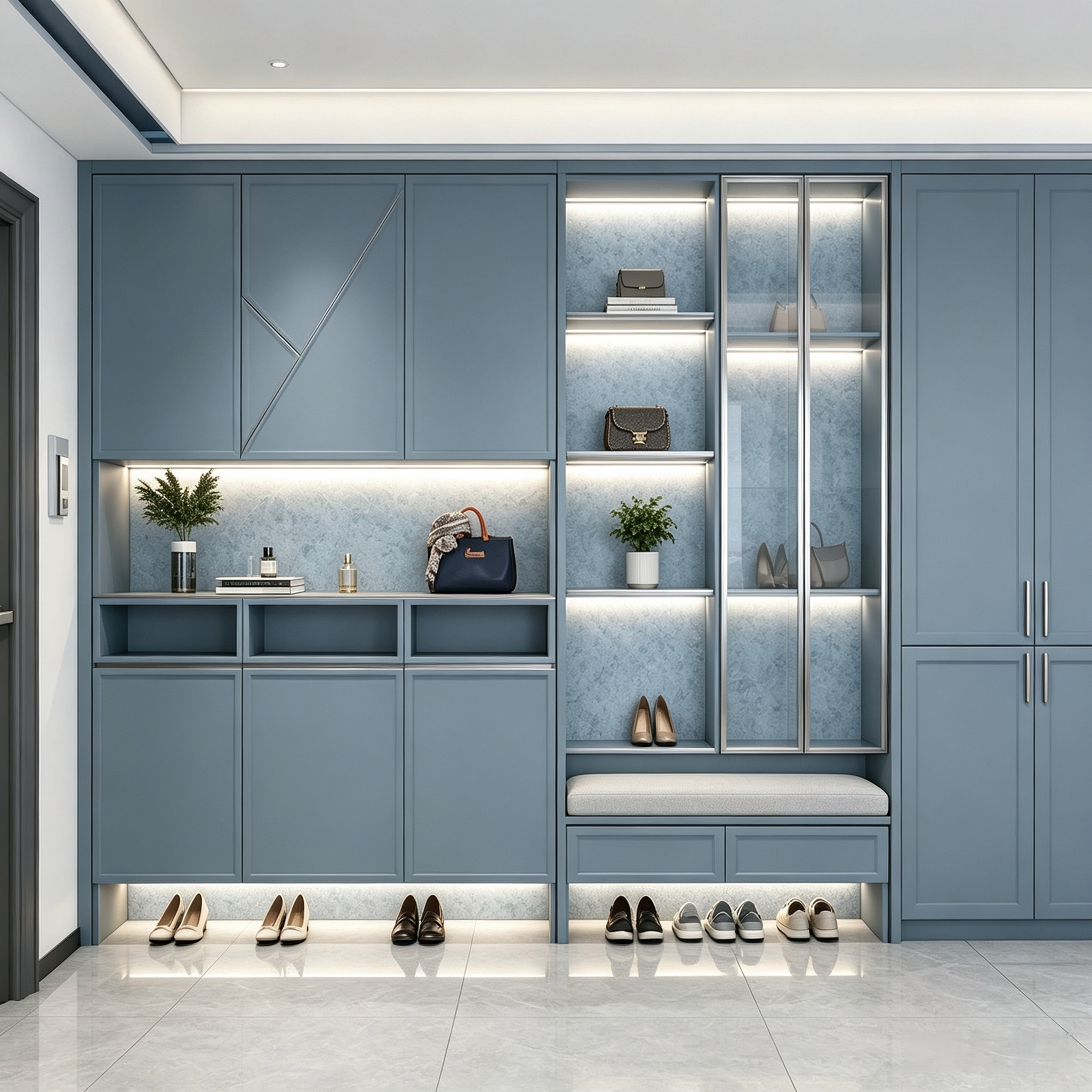 Modern Light‑luxury Entryway Cabinet Custom Home Entrance Storage