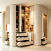 Curved L‑Shaped Entry Cabinet Multifunctional Entrance Custom Furniture