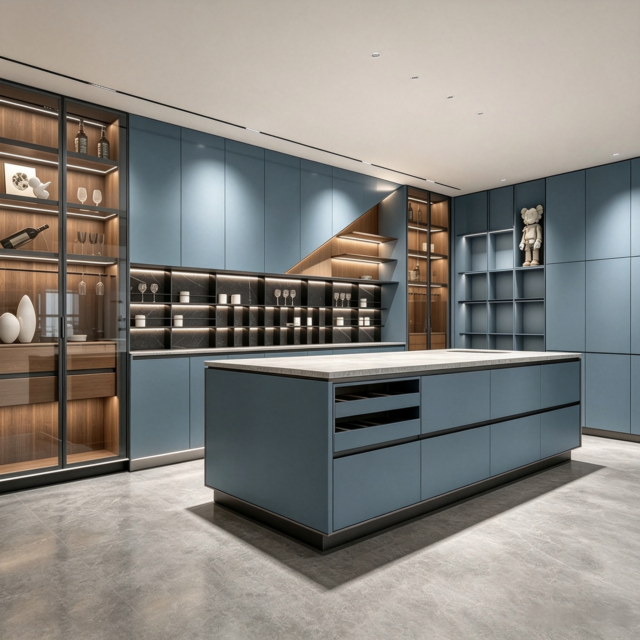 Modern Kitchen Cabinet With Central Island Custom Kitchen Furniture