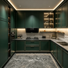 Light Luxury Gold‑Trim L‑shaped Custom Kitchen Cabinet French Premium Kitchen