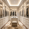 Light Luxury L‑shaped Walk‑in Closet With Central Island