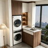 Modern L‑Shape Balcony Laundry Cabinet Washer‑dryer & Sink Combo