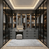 French Walk‑in Closet Custom Wardrobe With Makeup Central Island