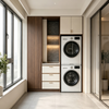 Custom Balcony Cabinet Stacked Washer Dryer Integrated Storage