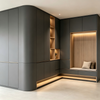 Curved L‑Shaped Entry Cabinet Multifunctional Entrance Custom Furniture