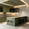 Modern Minimalist L‑Shape Kitchen Cabinet With Island Multi‑color Custom Kitchen