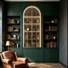 Vintage Arched Full‑wall Bookcase For Study Display