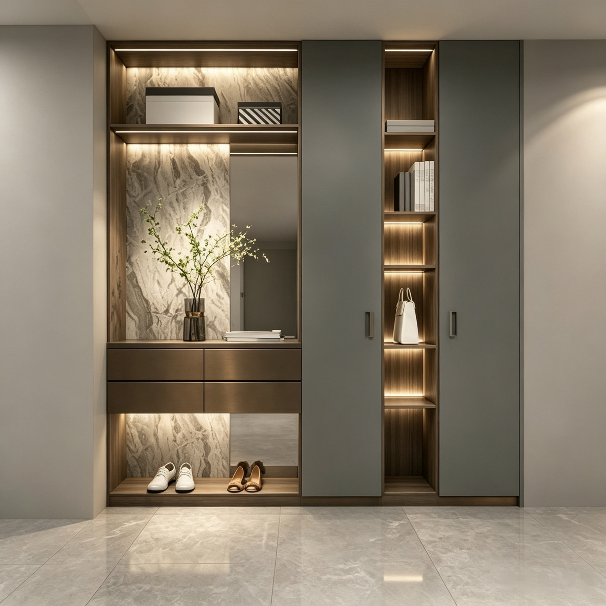 Custom Modern Minimalist Entrance Cabinet