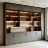 Full‑wall Custom Display Cabinet With Led Open Shelving