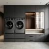 Embedded Balcony Laundry Cabinet With Hanging Niche For Washer And Dryer