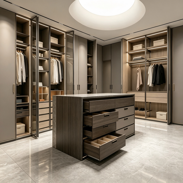Custom Walk‑In Closet Wardrobe System