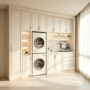 Custom French‑Style Laundry Room Storage