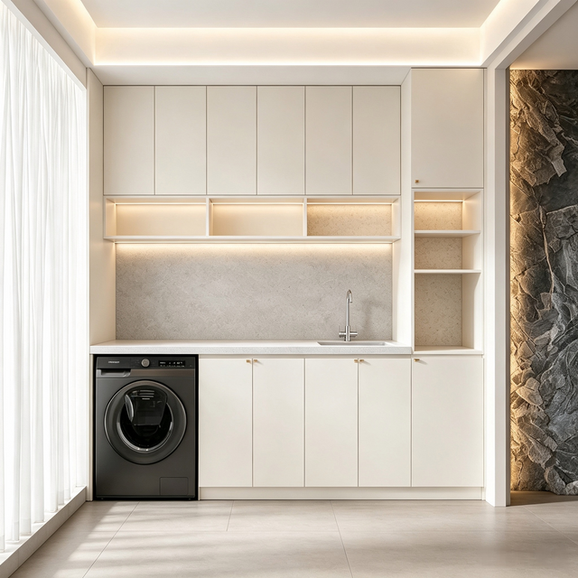 Multi‑Functional Balcony Laundry Cabinet For Integrated Washing & Storage